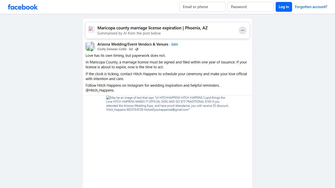 Arizona Wedding/Event Vendors & Venues | Love has its own timing, but paperwork does not | Facebook