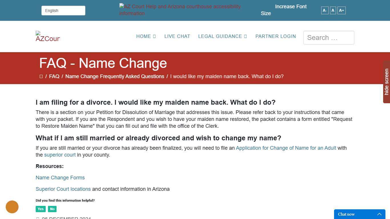 After a divorce, how do I change my name back to my maiden name?